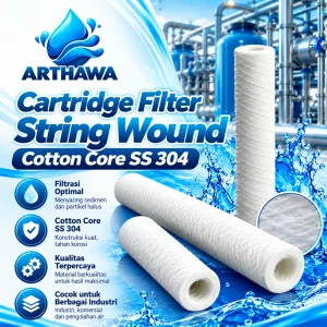 Cartridge filter string wound cotton core ss 304